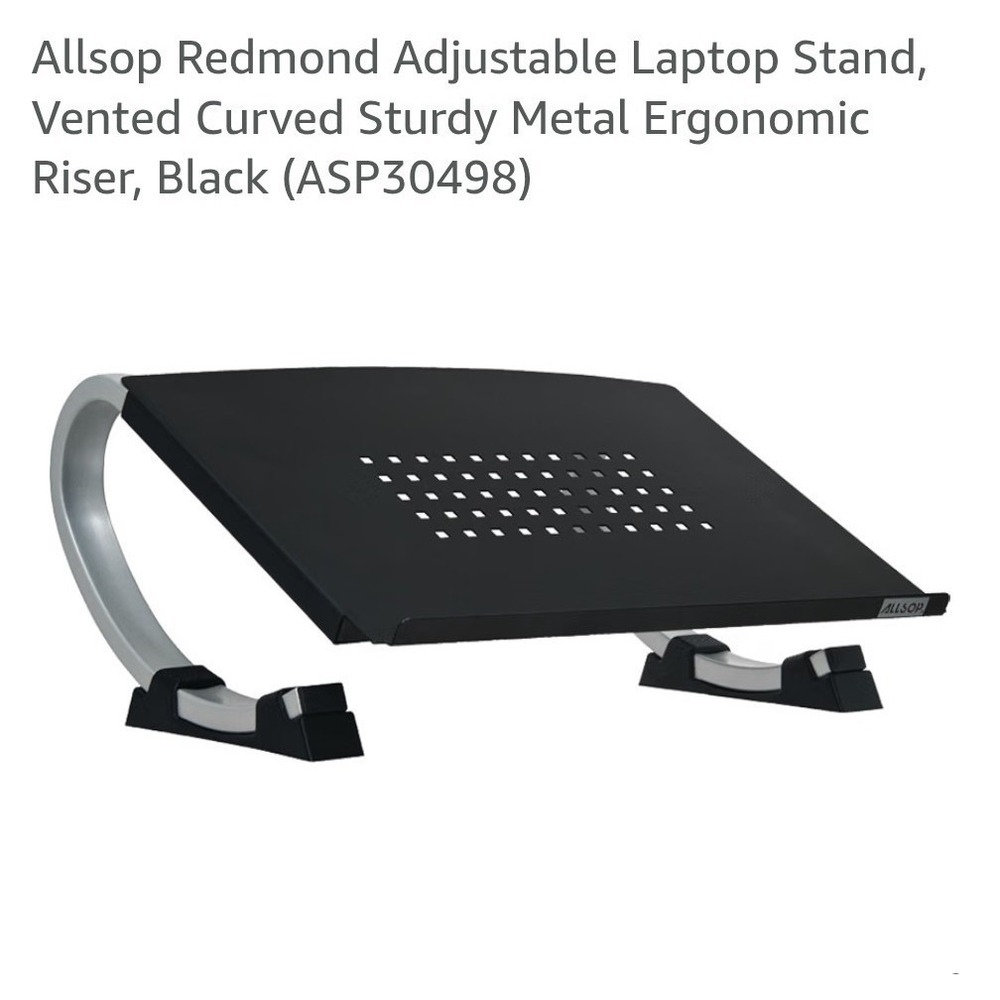 Allsop Redmond Adjustable Curve Notebook Stand 30498 Laptop Stand Riser Standing